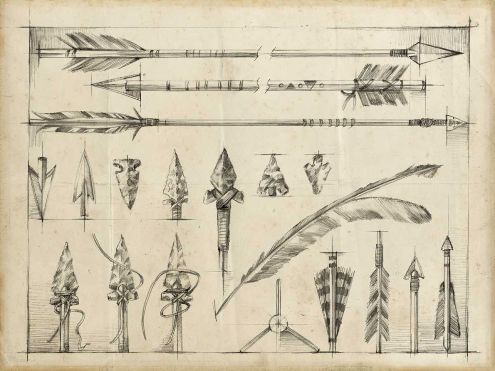 Wall Art Painting id:84054, Name: Arrow Schematic I, Artist: Harper, Ethan