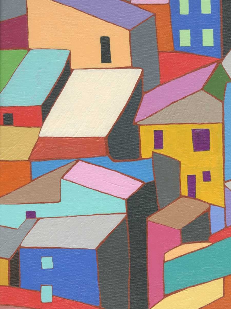 Wall Art Painting id:84802, Name: Rooftops in Color II, Artist: Galapon, Nikki