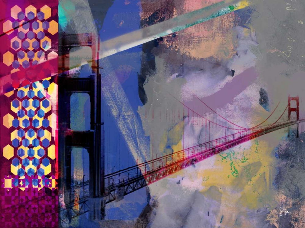 Wall Art Painting id:98100, Name: San Francisco Bridge Abstract II, Artist: Jasper, Sisa