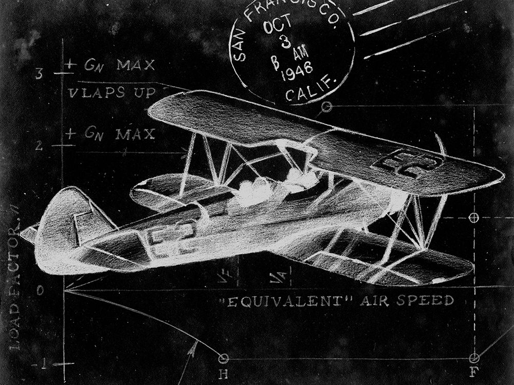 Wall Art Painting id:236483, Name: Flight Schematic I, Artist: Ethan Harper