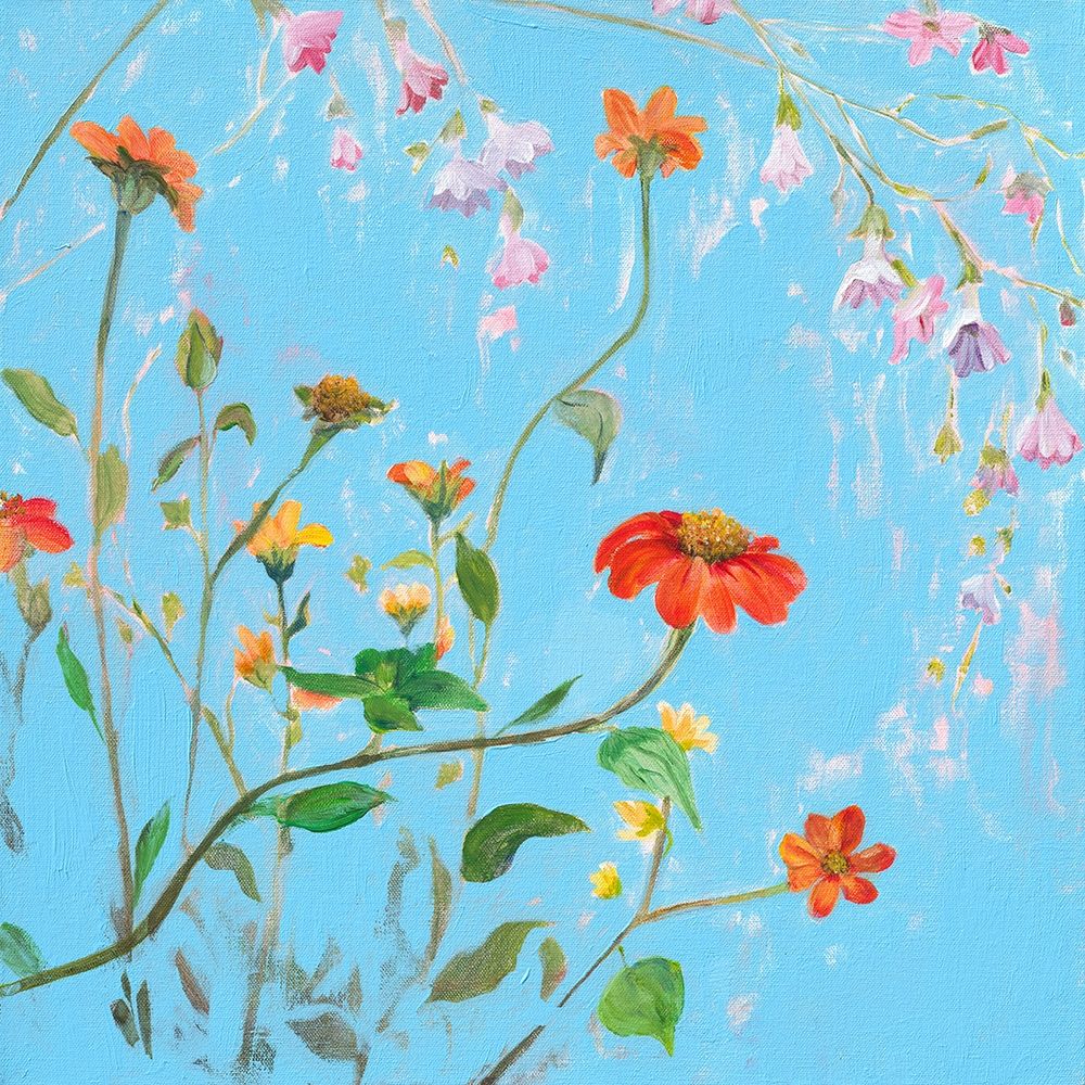 Wall Art Painting id:301909, Name: Wild Flowers on Cerulean IV, Artist: Iafrate, Sandra