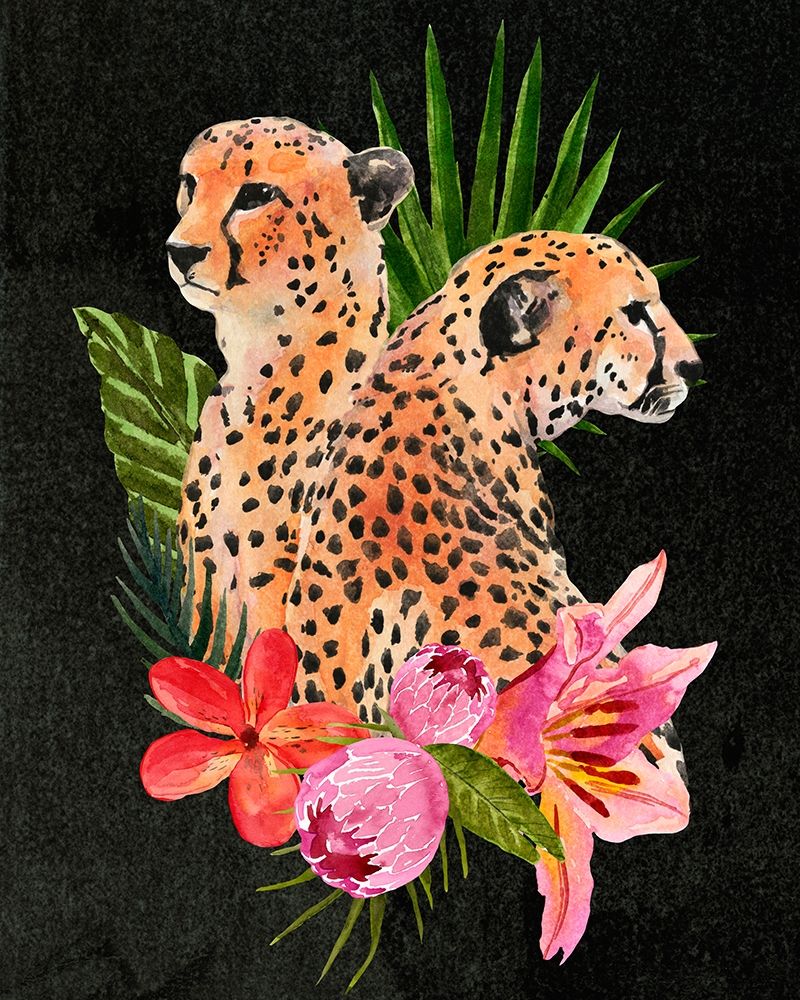 Wall Art Painting id:313422, Name: Cheetah Bouquet I, Artist: Warren, Annie