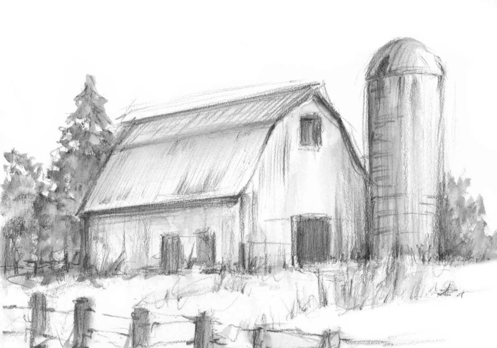 Wall Art Painting id:327946, Name: Black and White Barn Study I, Artist: Harper, Ethan