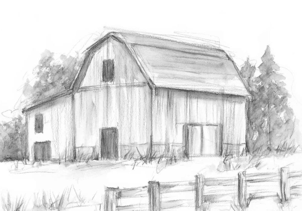 Wall Art Painting id:327947, Name: Black and White Barn Study II, Artist: Harper, Ethan