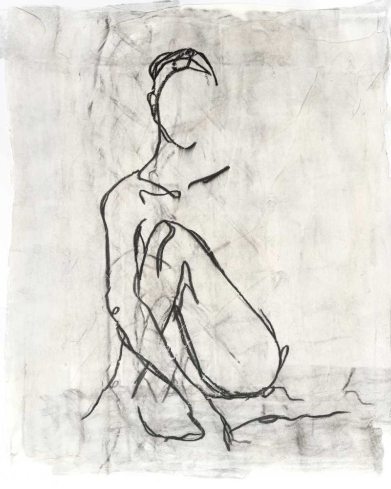 Wall Art Painting id:328553, Name: Embellished Nude Contour Sketch II, Artist: Harper, Ethan