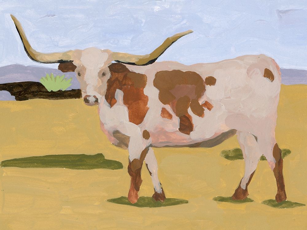 Wall Art Painting id:339537, Name: Longhorn Cattle I, Artist: Wang, Melissa