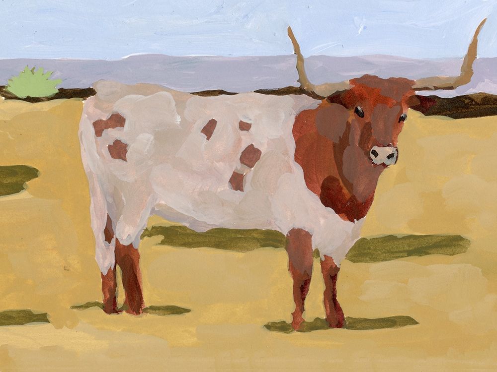 Wall Art Painting id:339538, Name: Longhorn Cattle II, Artist: Wang, Melissa