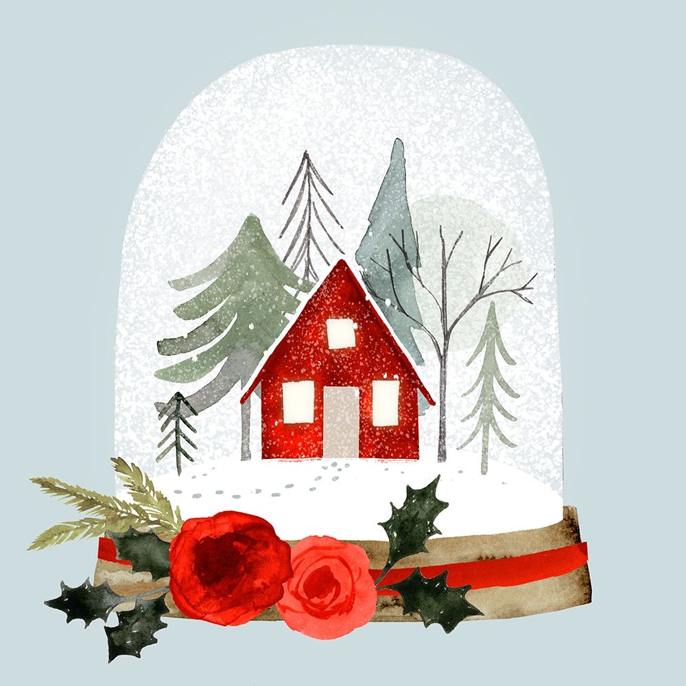 Wall Art Painting id:340778, Name: Snow Globe Village I, Artist: Barnes, Victoria