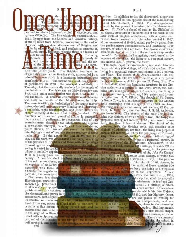 Wall Art Painting id:67325, Name: Once Upon A Time Books, Artist: Fab Funky