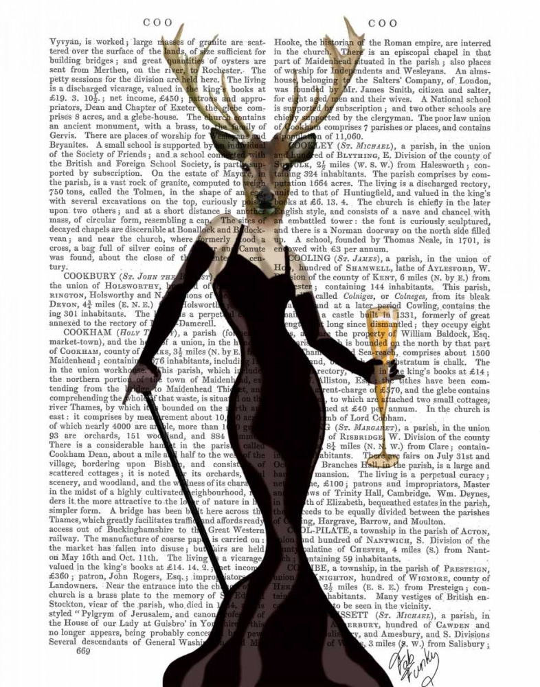 Wall Art Painting id:67456, Name: Glamour Deer in Black, Artist: Fab Funky