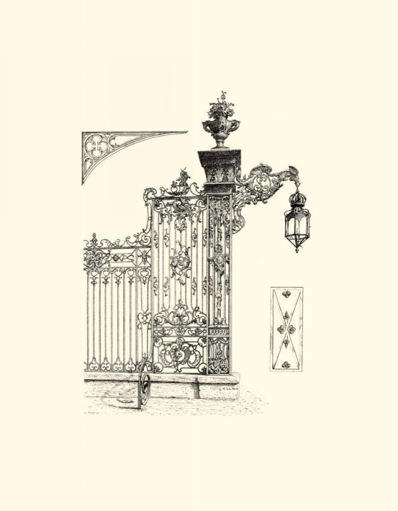 Wall Art Painting id:154204, Name: B-W Wrought Iron Gate IV, Artist: Unknown