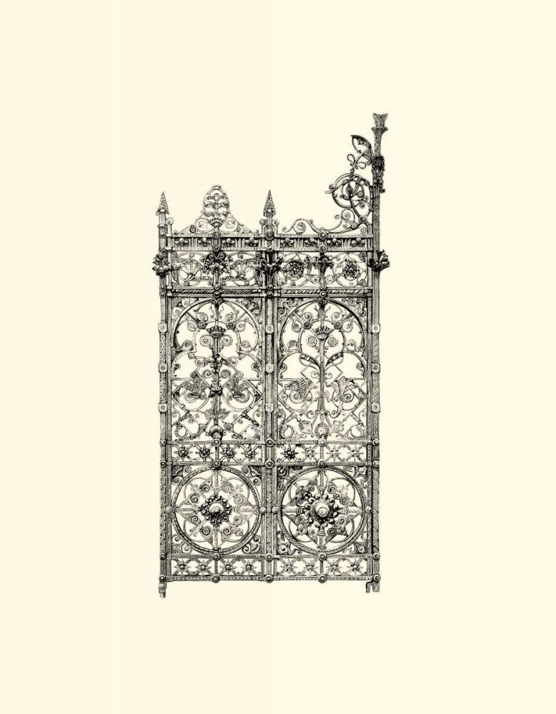 Wall Art Painting id:154205, Name: B-W Wrought Iron Gate V, Artist: Unknown