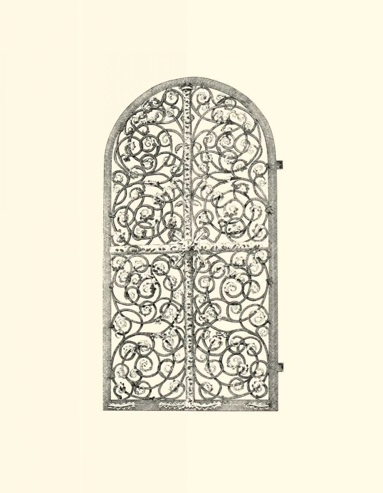 Wall Art Painting id:154206, Name: B-W Wrought Iron Gate VI, Artist: Unknown