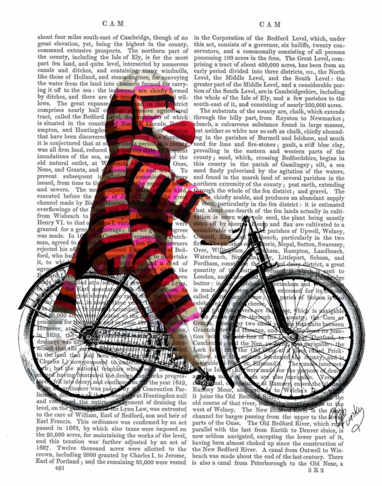 Wall Art Painting id:67759, Name: Sock Monkey on Bicycle, Artist: Fab Funky