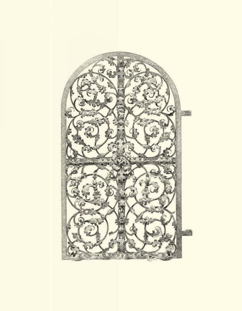 Wall Art Painting id:154207, Name: B-W Wrought Iron Gate VII, Artist: Unknown
