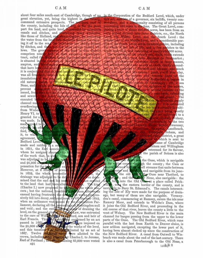 Wall Art Painting id:67851, Name: Le Pilote Hot Air Balloon, Artist: Fab Funky