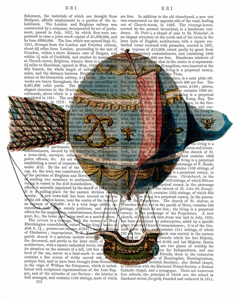 Wall Art Painting id:67863, Name: Hot Air Balloon With Tail Feather, Artist: Fab Funky