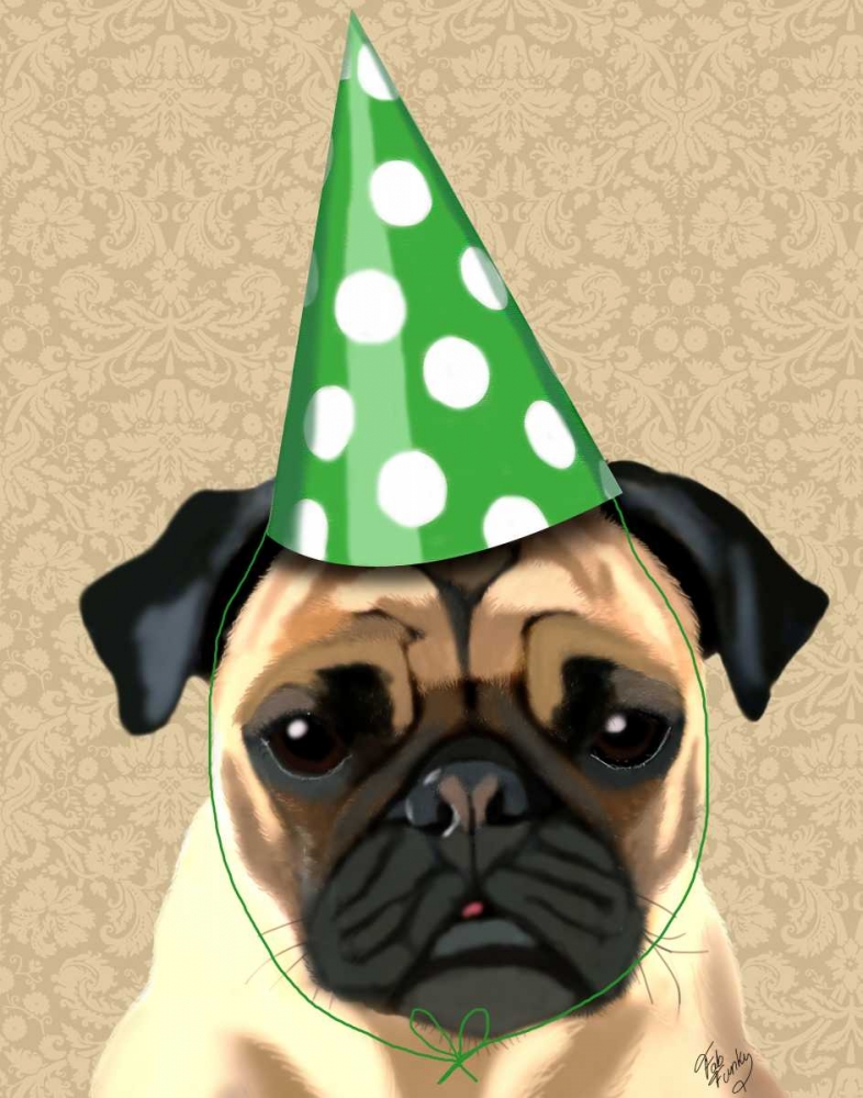 Wall Art Painting id:68064, Name: Party Pug, Artist: Fab Funky