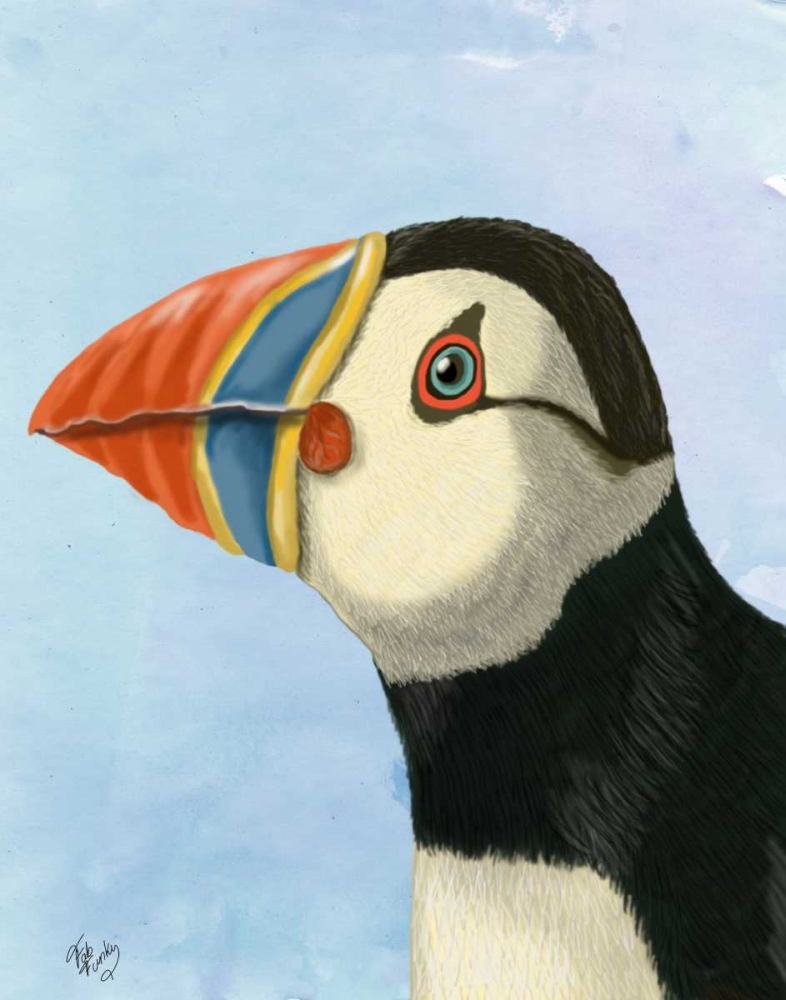 Wall Art Painting id:99014, Name: Puffin Portrait, Artist: Fab Funky
