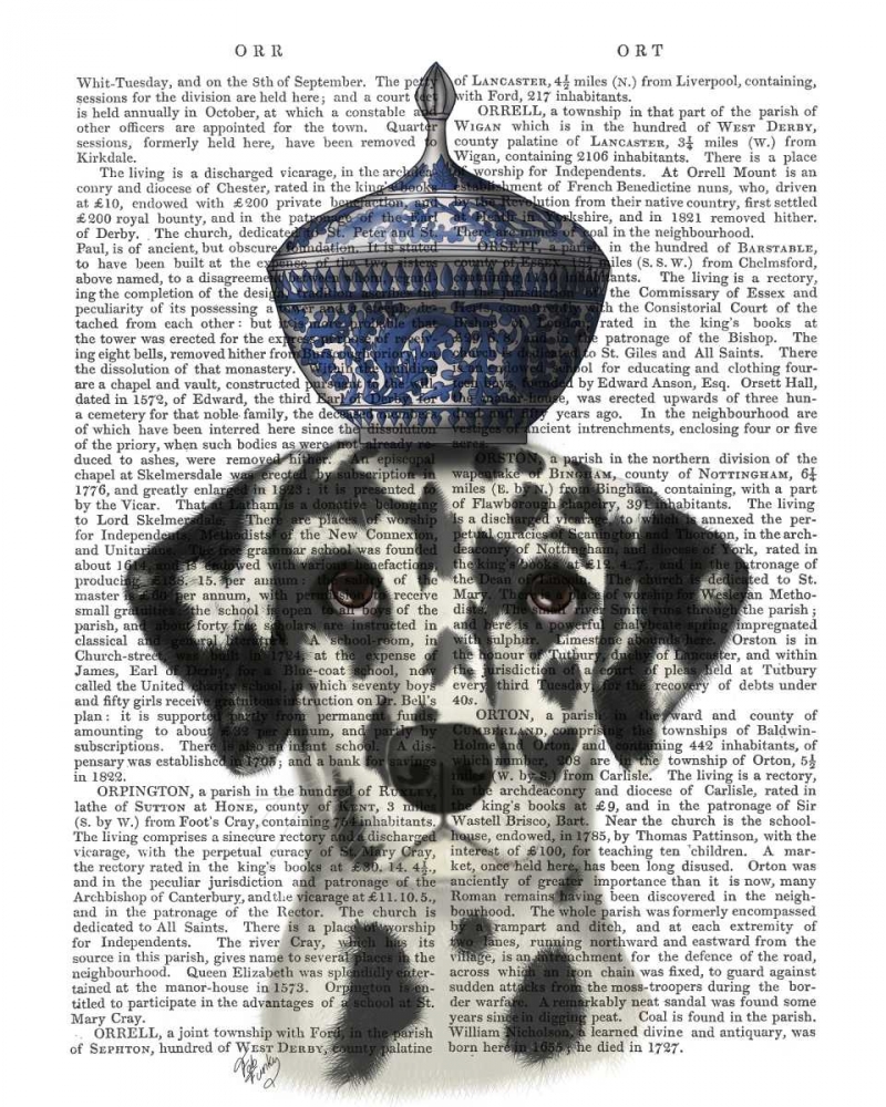 Wall Art Painting id:148573, Name: Dalmatian with Blue Vase, Artist: Fab Funky