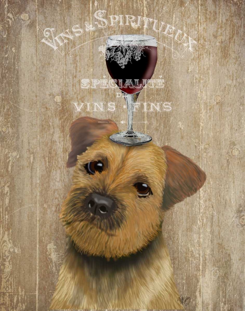 Wall Art Painting id:183952, Name: Dog Au Vin, Border Terrier, Artist: Fab Funky