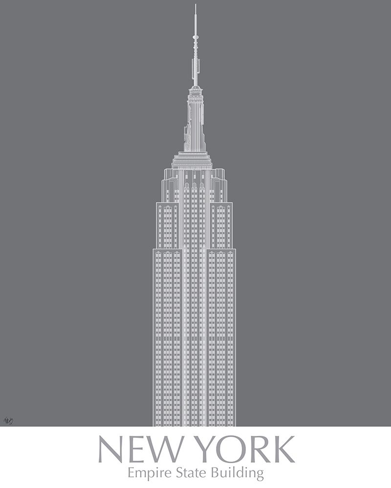Wall Art Painting id:231059, Name: New York Empire State Building Monochrome, Artist: Fab Funky 