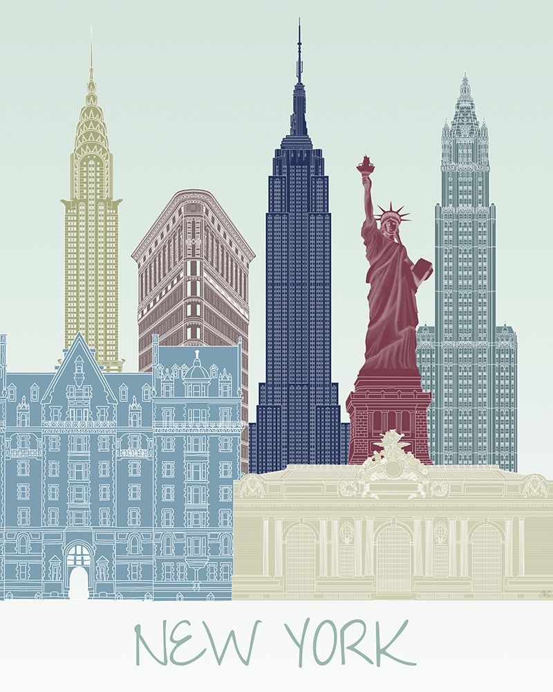 Wall Art Painting id:231078, Name: New York Skyline , Artist: Fab Funky 