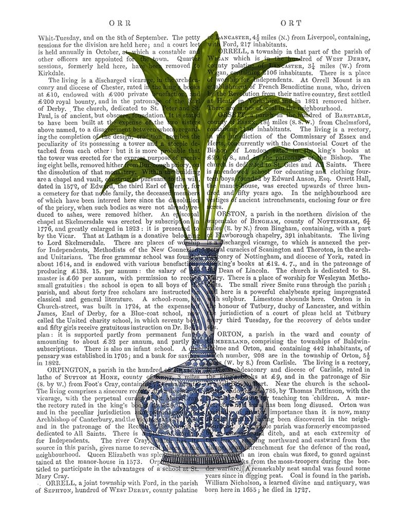 Wall Art Painting id:314354, Name: Chinoiserie Vase 3, With Plant Book Print, Artist: Fab Funky
