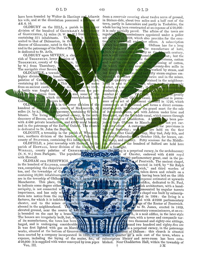 Wall Art Painting id:314356, Name: Chinoiserie Vase 5, With Plant Book Print, Artist: Fab Funky