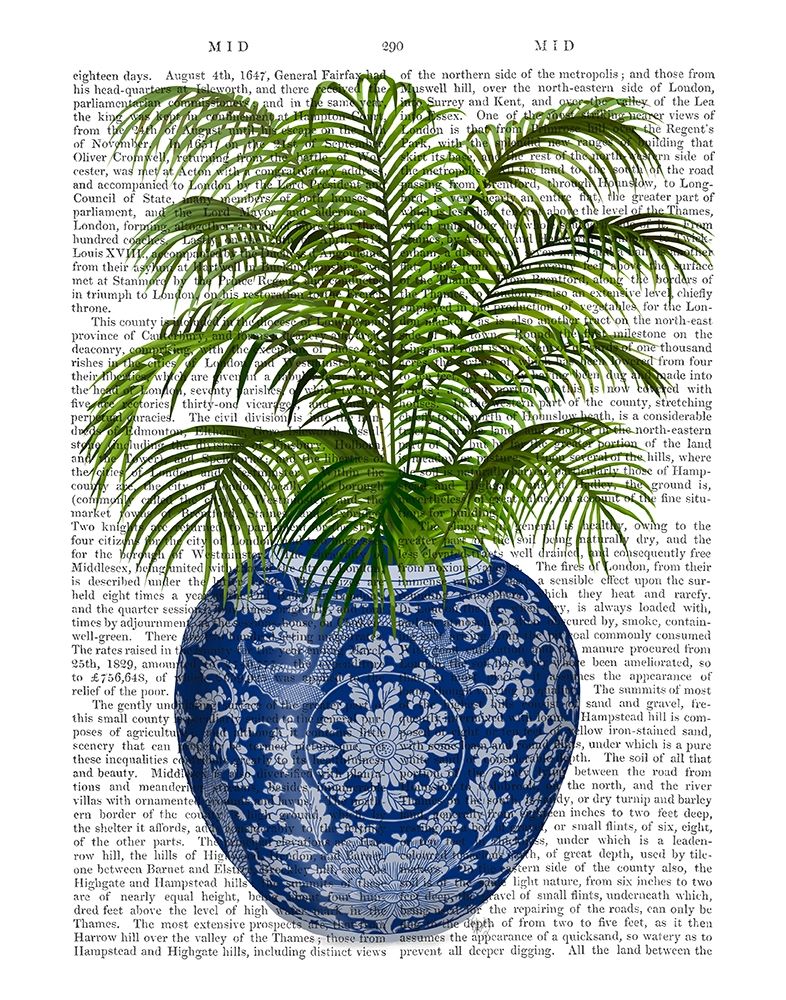Wall Art Painting id:314357, Name: Chinoiserie Vase 6, With Plant Book Print, Artist: Fab Funky