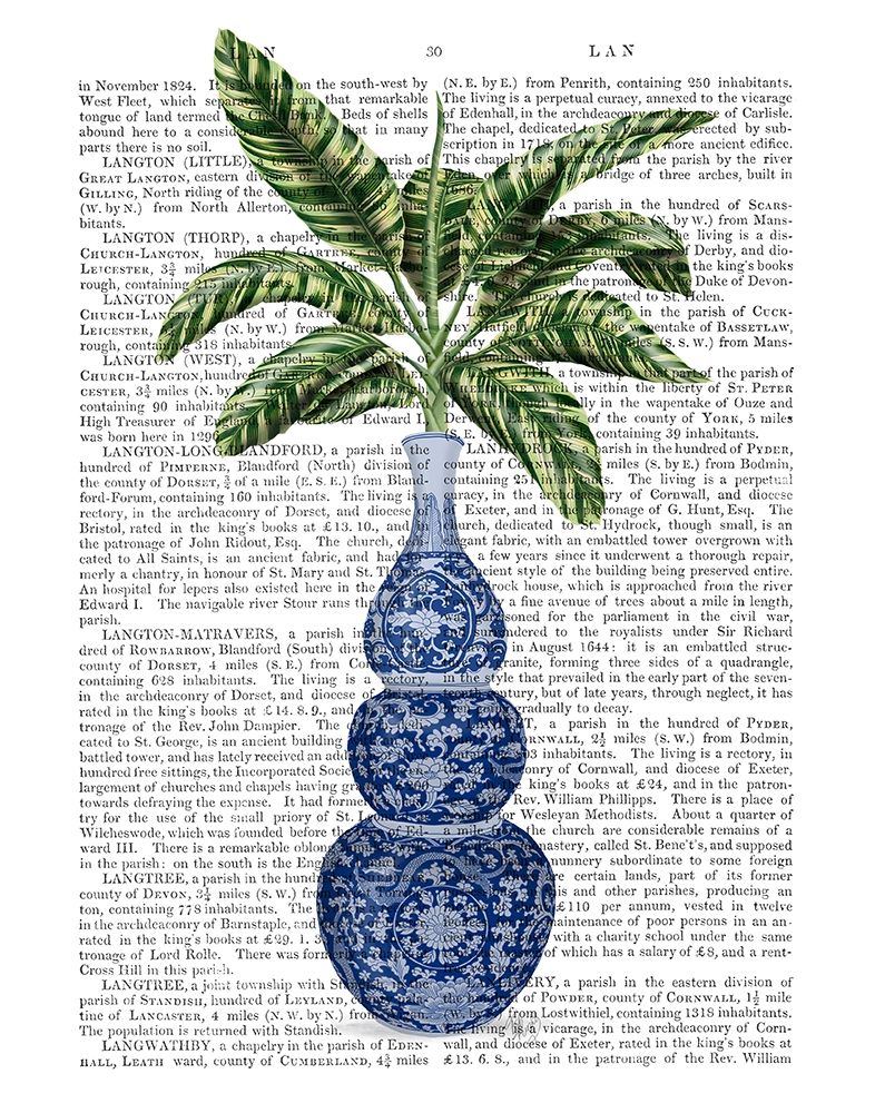 Wall Art Painting id:314358, Name: Chinoiserie Vase 7, With Plant Book Print, Artist: Fab Funky