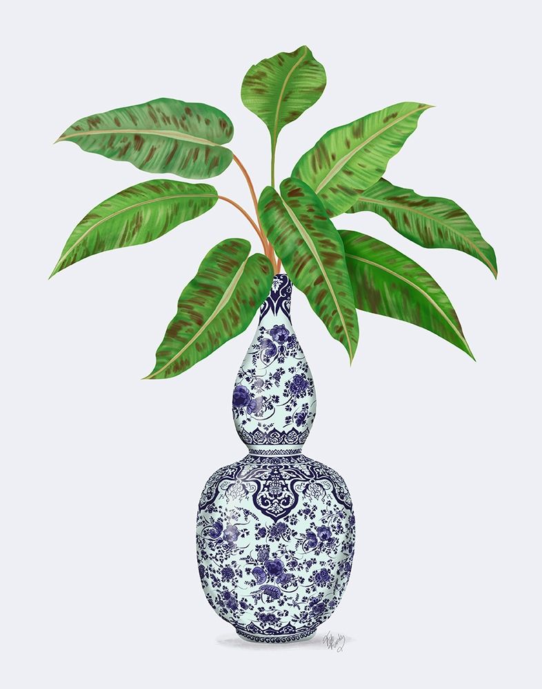 Wall Art Painting id:314360, Name: Chinoiserie Vase 1, With Plant, Artist: Fab Funky