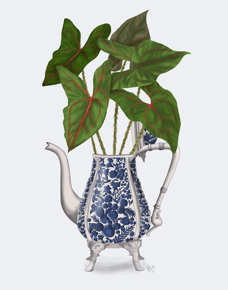 Wall Art Painting id:314363, Name: Chinoiserie Vase 4, With Plant, Artist: Fab Funky