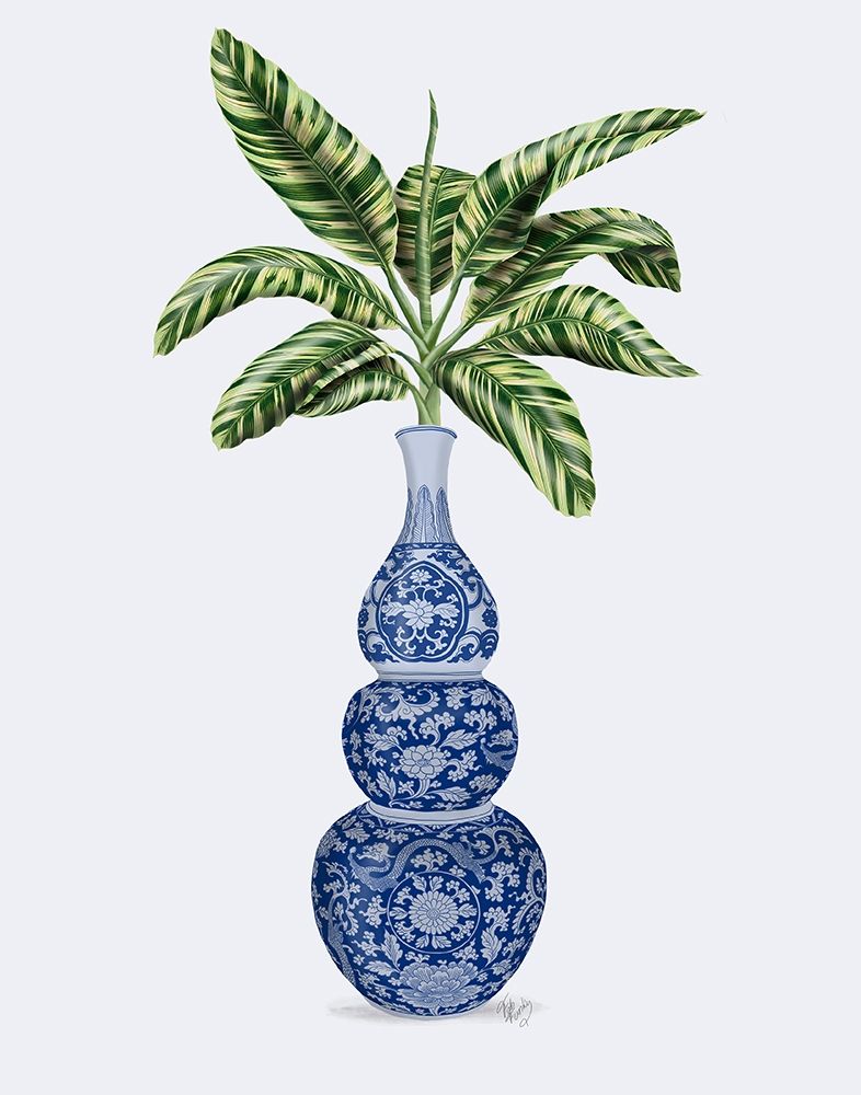 Wall Art Painting id:314366, Name: Chinoiserie Vase 7, With Plant, Artist: Fab Funky