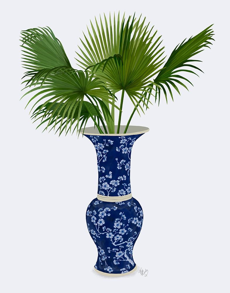 Wall Art Painting id:314367, Name: Chinoiserie Vase 8, With Plant, Artist: Fab Funky
