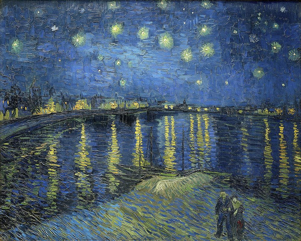 Wall Art Painting id:535122, Name: Starry Night Over the Rhone, Artist: Van Gogh, Vincent