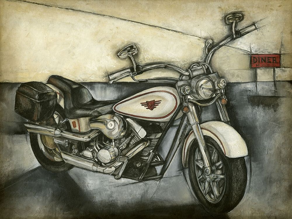 Wall Art Painting id:234429, Name: Motorcycle Memories I, Artist: Goldberger, Jennifer