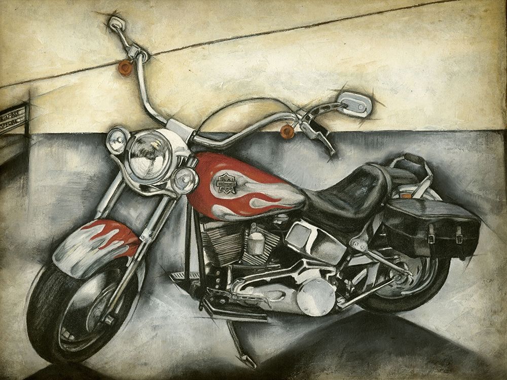 Wall Art Painting id:234430, Name: Motorcycle Memories II, Artist: Goldberger, Jennifer