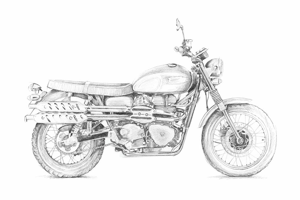 Wall Art Painting id:478708, Name: Motorcycle Sketch III, Artist: Meagher, Megan