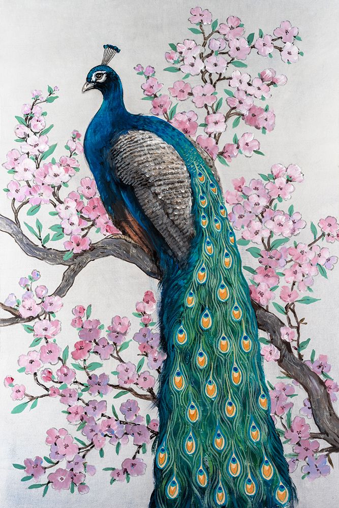Wall Art Painting id:598628, Name: Peacock and Blossom I, Artist: OToole, Tim