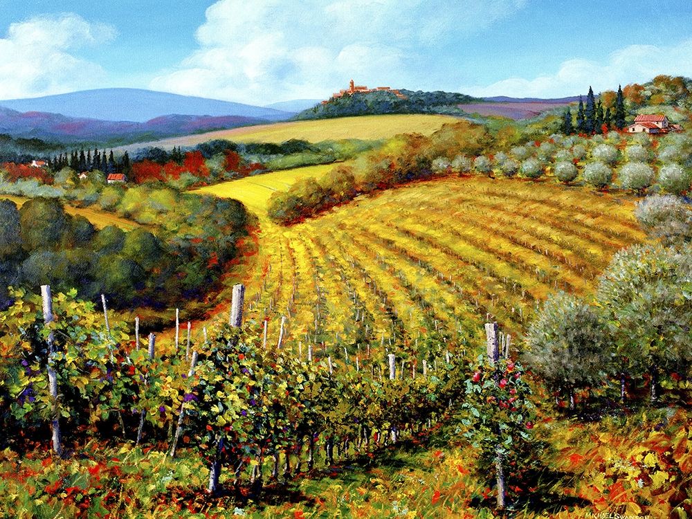 Wall Art Painting id:234452, Name: Chianti Vineyards, Artist: Swanson, Michael