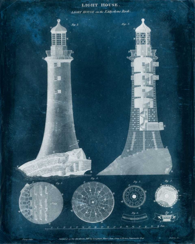 Wall Art Painting id:34456, Name: Lighthouse Blueprint, Artist: Vision Studio