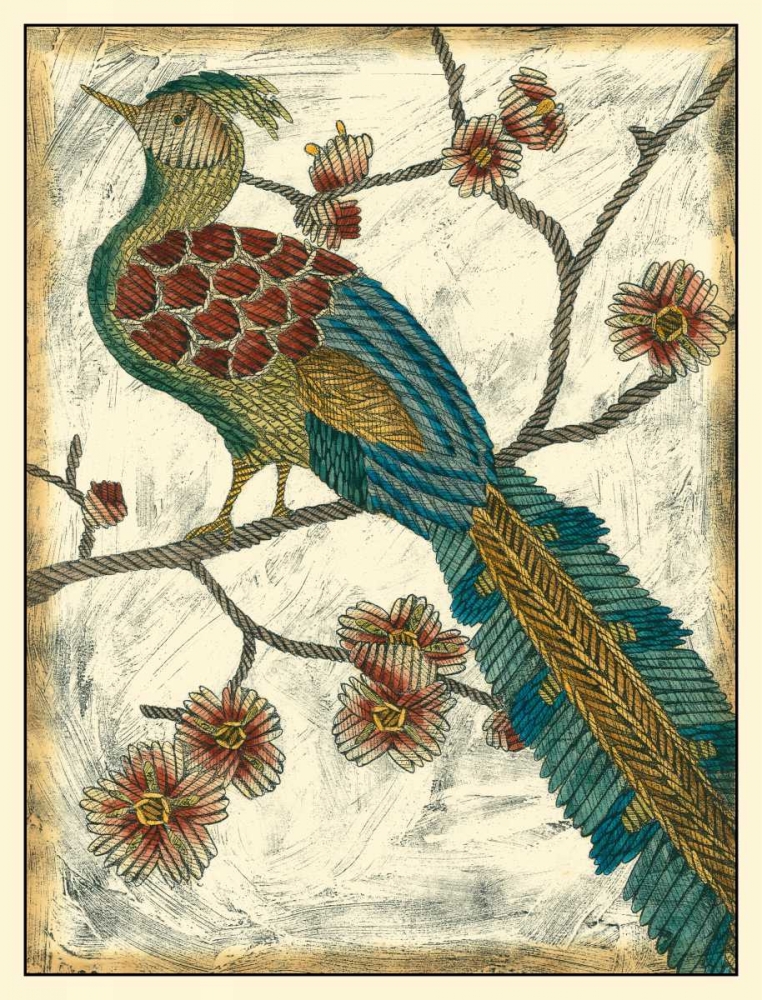 Wall Art Painting id:49640, Name: Embroidered Pheasant II, Artist: Zarris, Chariklia