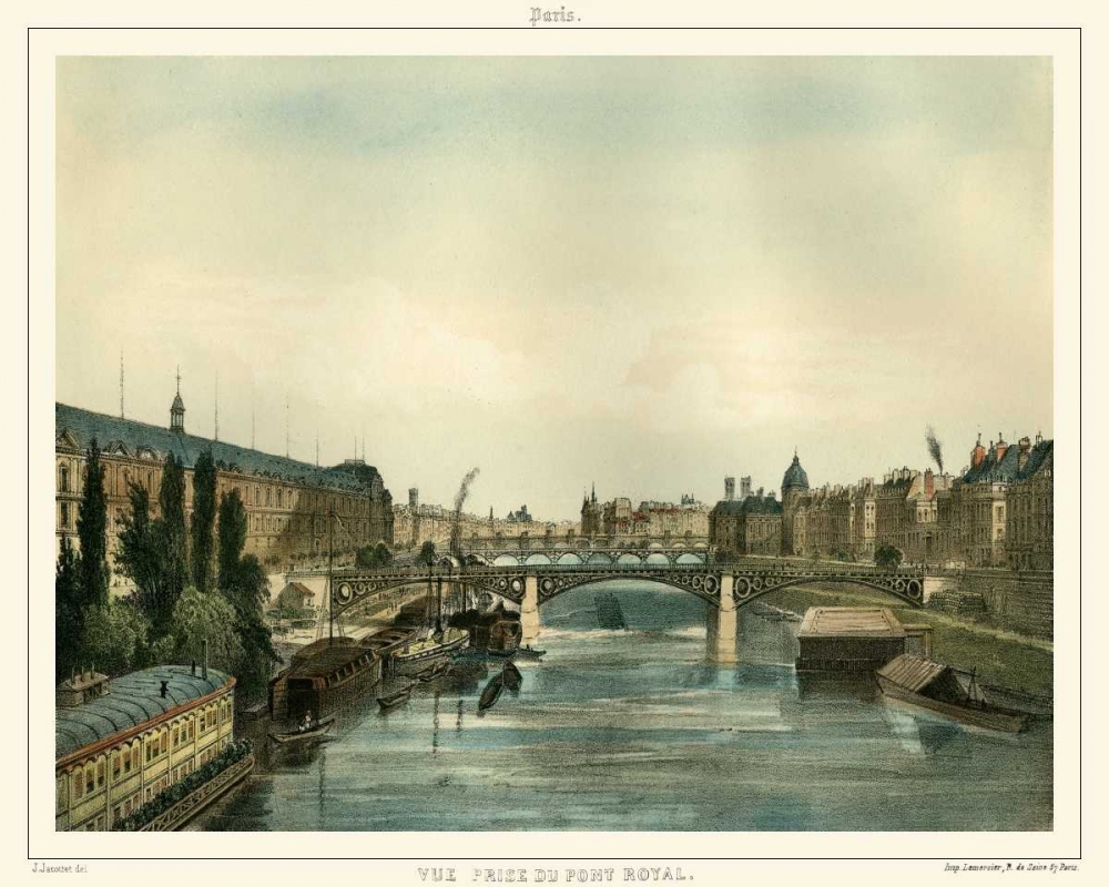 Wall Art Painting id:49645, Name: Vue Du Pont Royal, Artist: Unknown