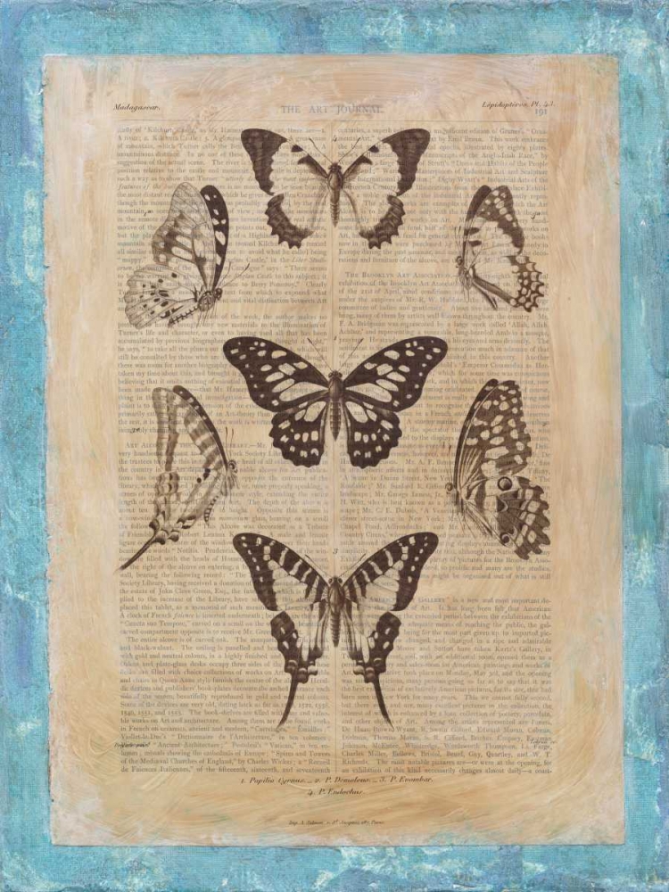 Wall Art Painting id:126526, Name: Bookplate Butterflies III, Artist: Vision Studio