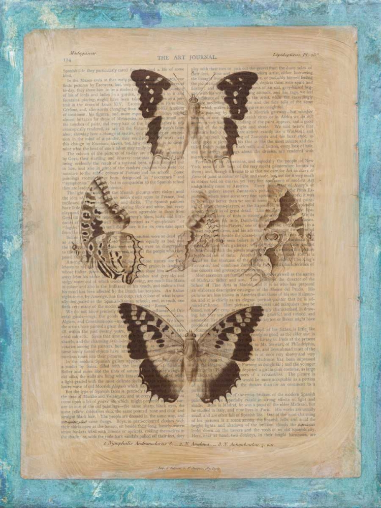Wall Art Painting id:126527, Name: Bookplate Butterflies IV, Artist: Vision Studio