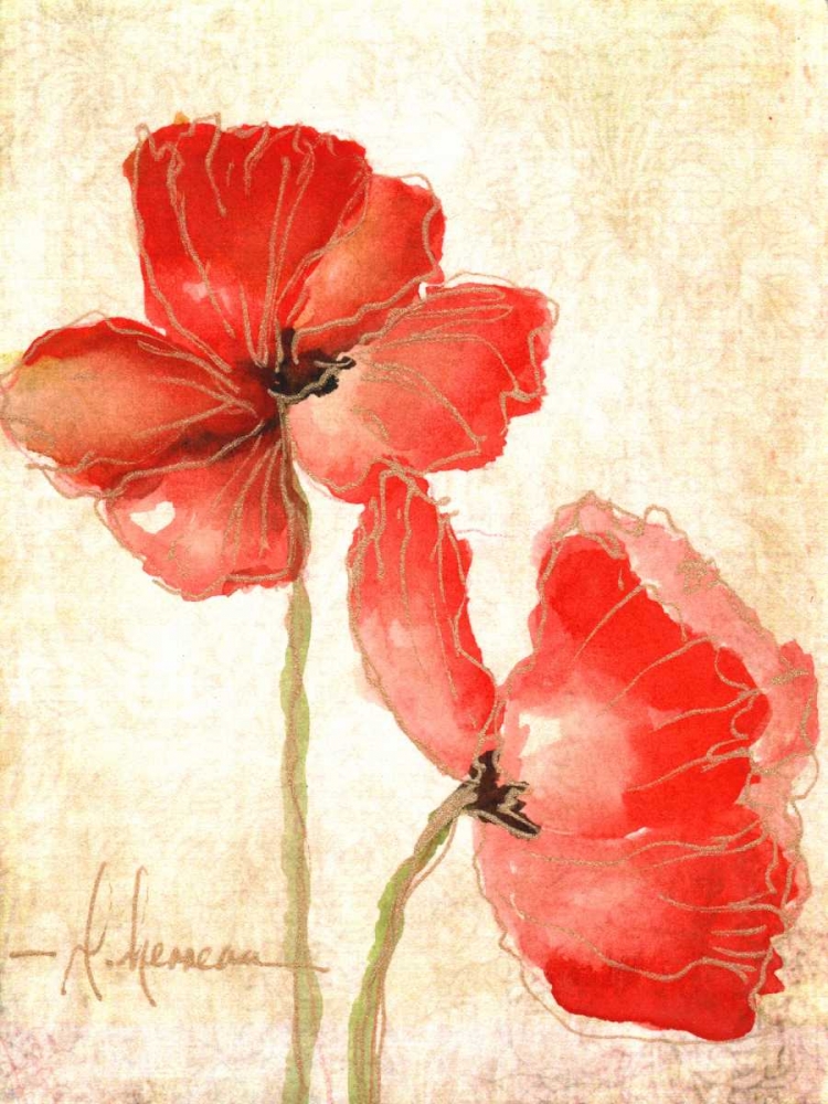 Wall Art Painting id:38265, Name: Vivid Red Poppies IV, Artist: Herrera, Leticia