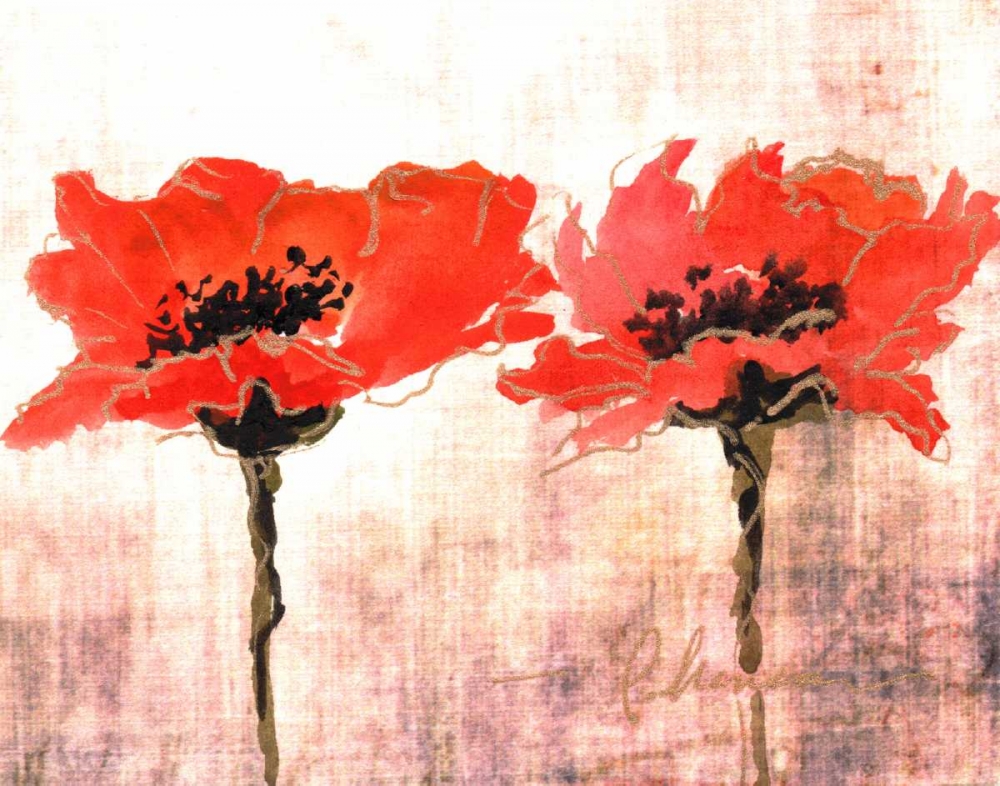 Wall Art Painting id:38266, Name: Vivid Red Poppies V, Artist: Herrera, Leticia