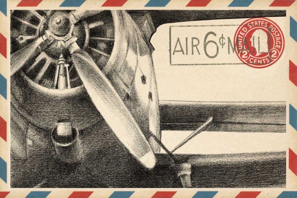 Wall Art Painting id:163734, Name: Small Vintage Airmail II, Artist: Harper, Ethan