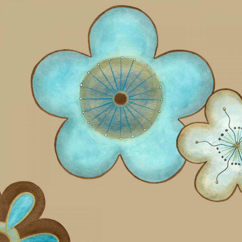 Wall Art Painting id:34765, Name: Pop Blossoms in Blue II, Artist: Vess, June Erica